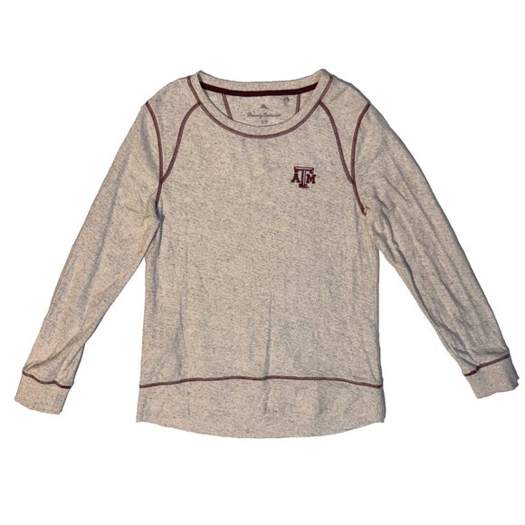 Tommy Bahama Texas A&M Be Thermal Long Sleeve Shirt Small Heather Gray - Picture 1 of 6